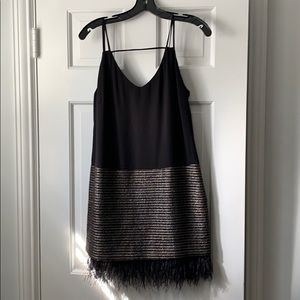 Greylin dress with feather detail